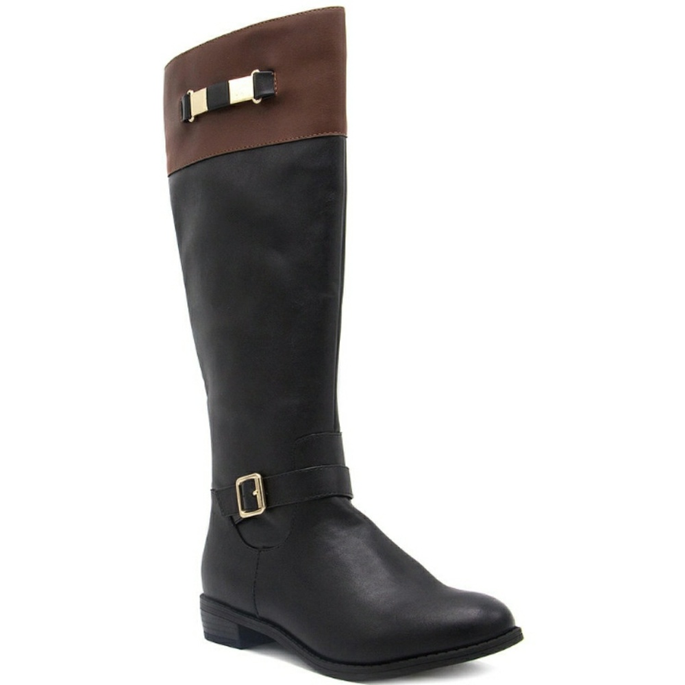 Tall Black Faux Leather Boots